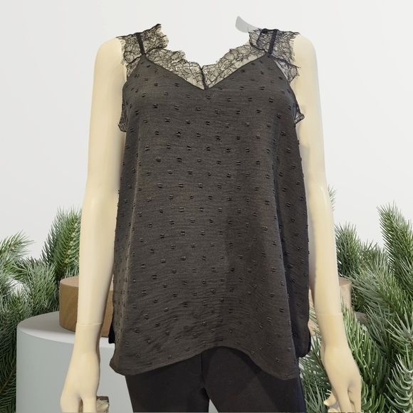 Source Unknown Swiss Dot Lace Edged Cami Size M - Picture 4 of 8